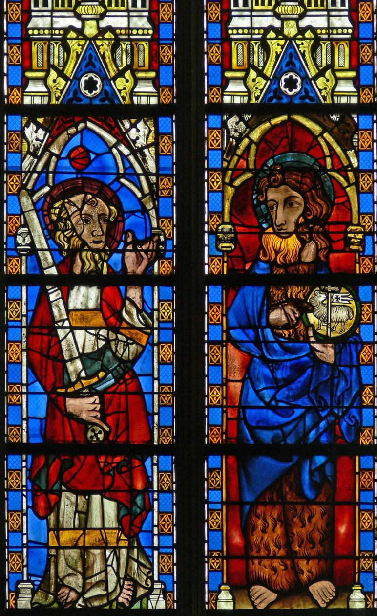 Raam Narthex S met St. Johannes de Doper en St. Paulus door French School