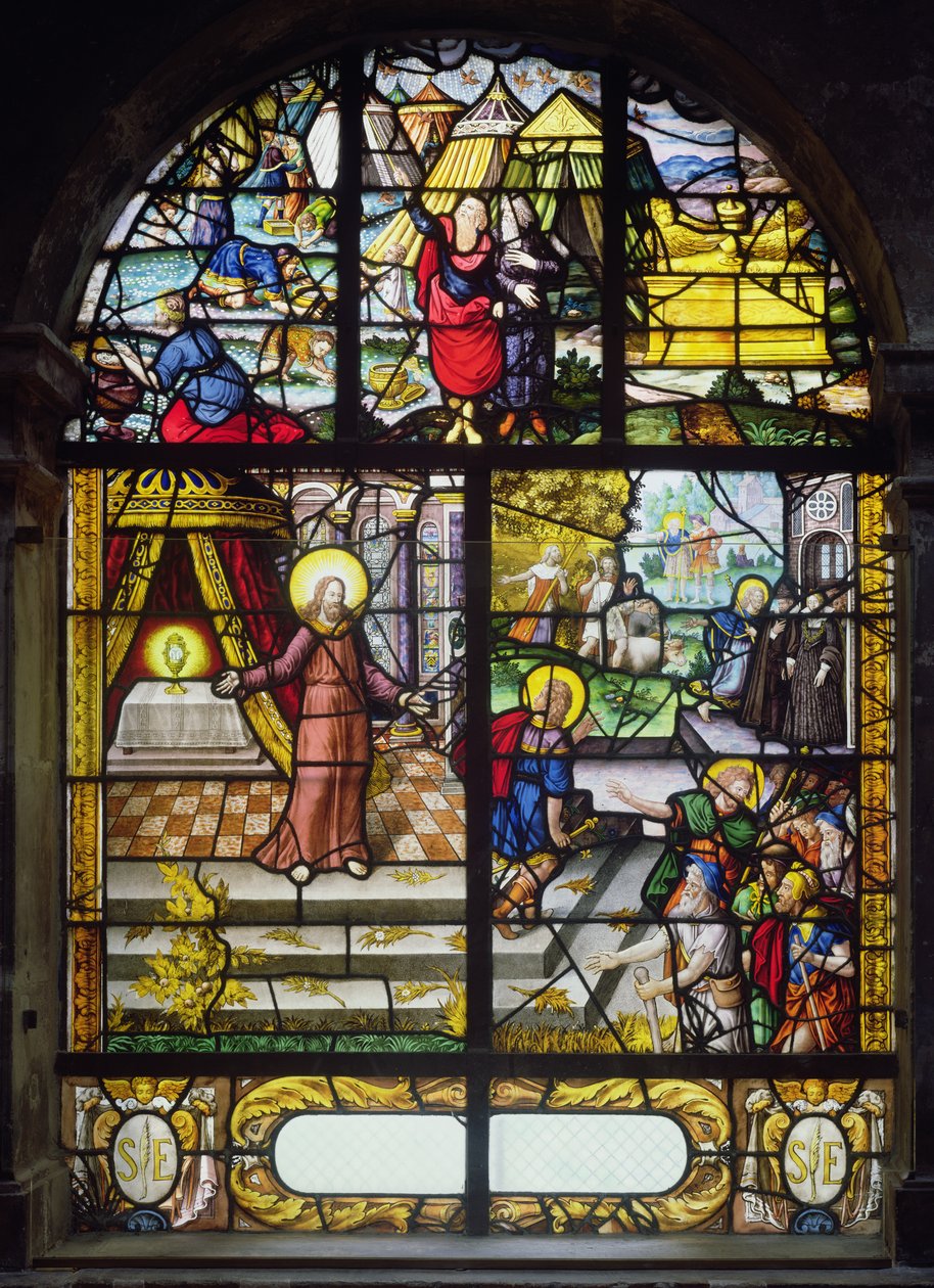 Raam met de Verzameling van het Manna, 1612-22 door French School