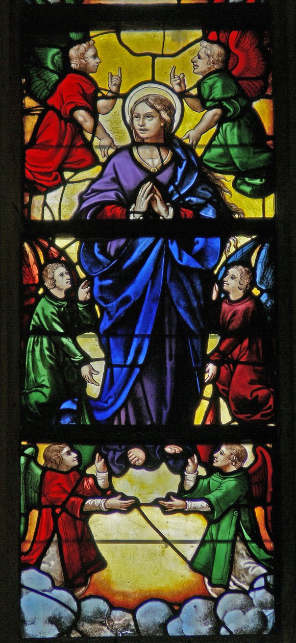 Raam w105 met de Hemelvaart van de Maagd Maria door French School