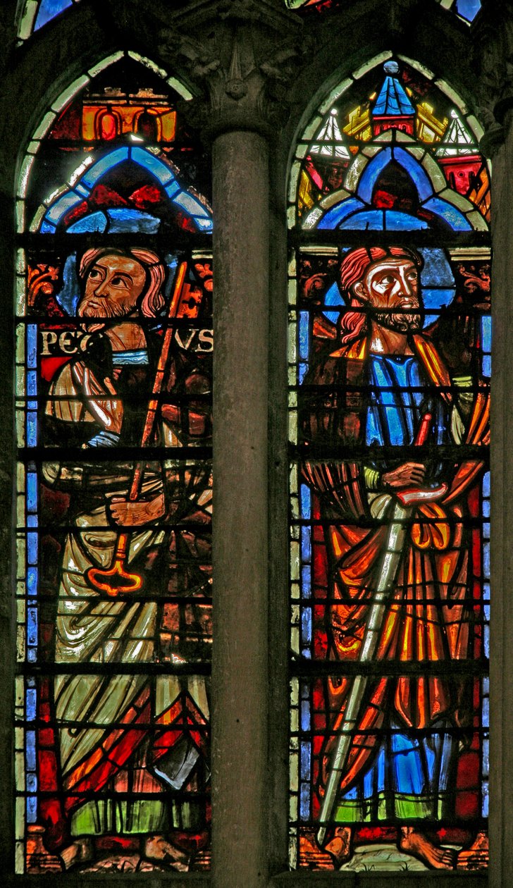 Raam w106 met St. Petrus en St. Paulus (19e eeuw) door French School