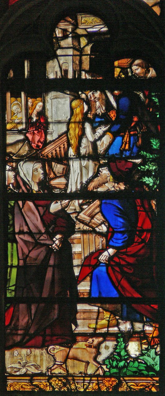 Raam w120 met een scène uit het leven van de Maagd Maria: de Presentatie in de Tempel door French School
