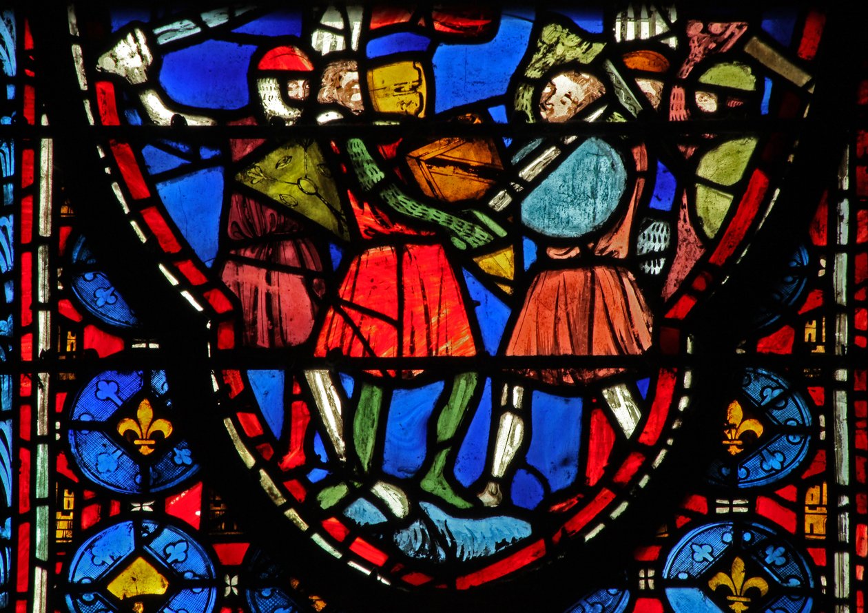 Raam w15 Heilige Relikwieën: Heraclius vecht tegen de zoon van Croesus door French School