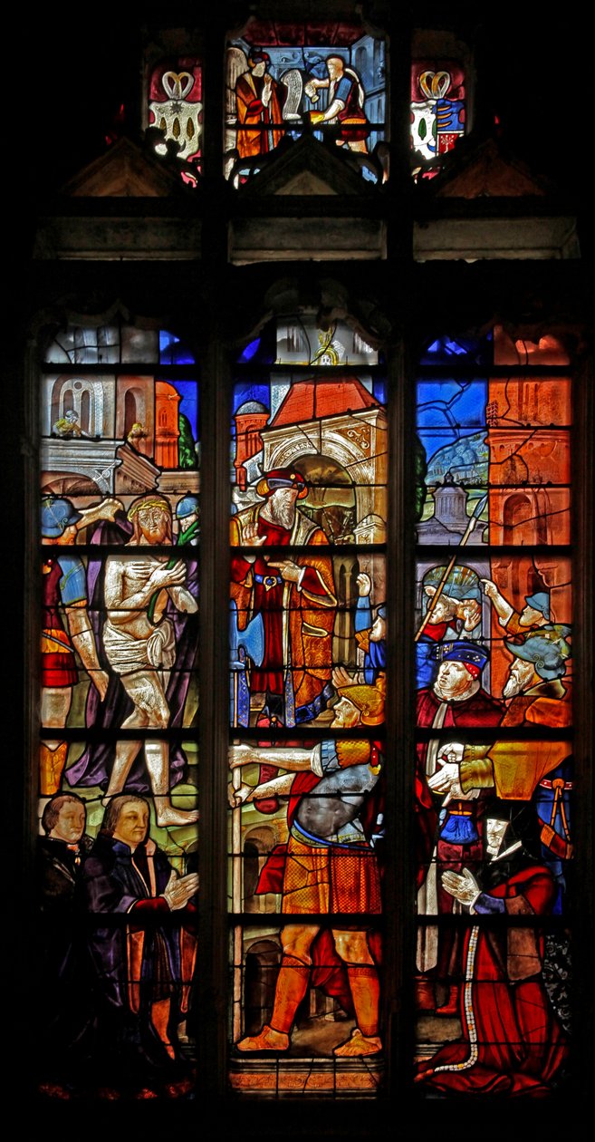 Raam met Ecce Homo na Dürer door French School