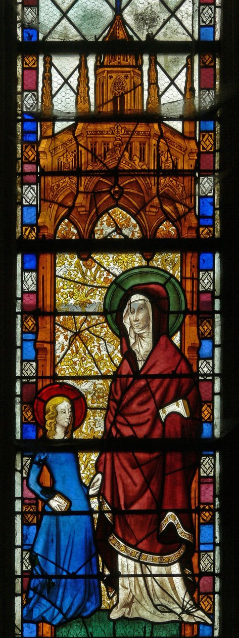 Raam w17 met St. Anna en de Maagd Maria door French School