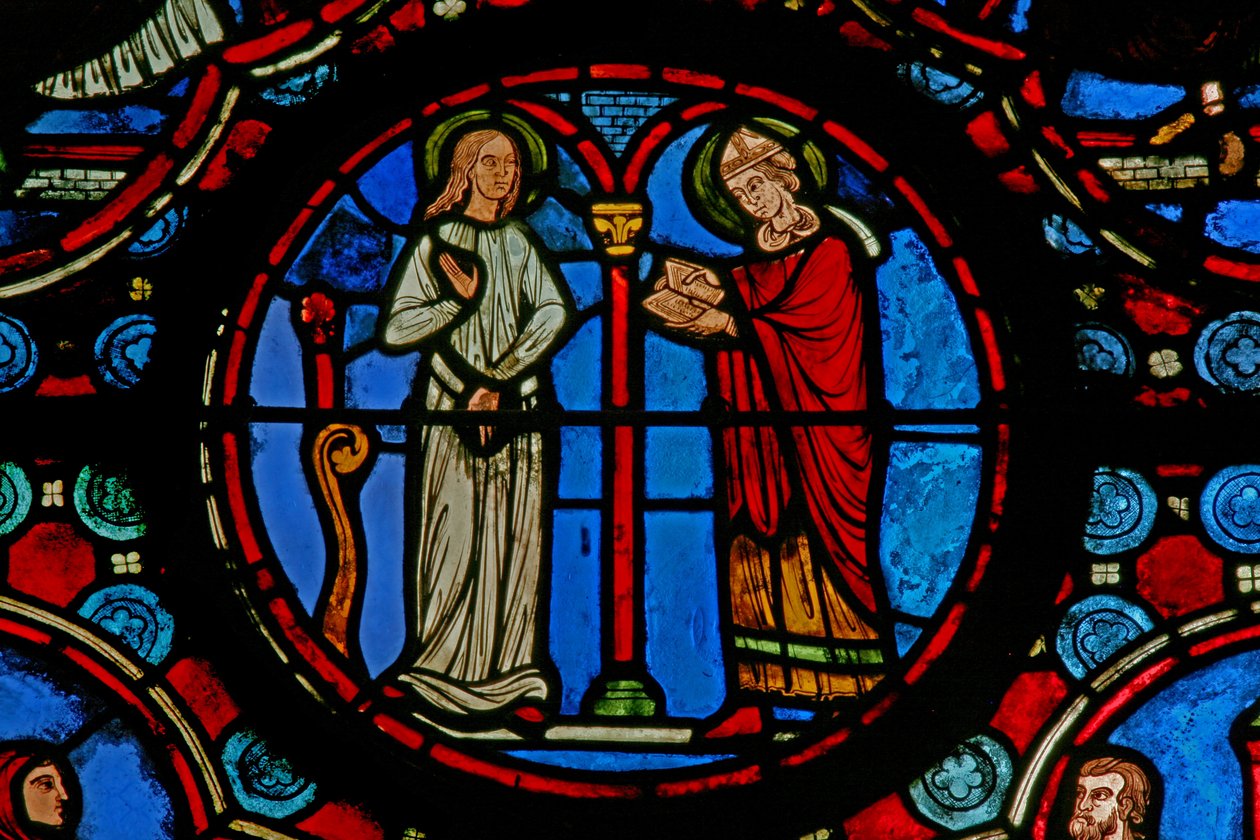 Raam w1 met een scène uit het leven van St. Martinus door French School