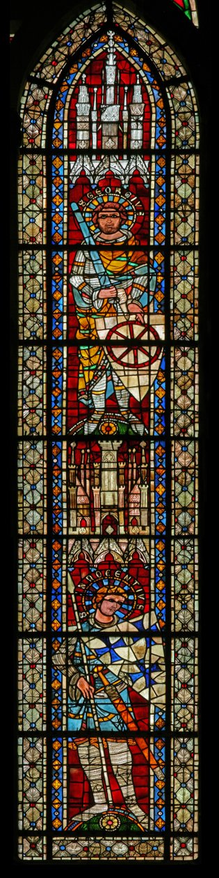 Raam w203 met afbeelding van St. Joris en St. Innocentius door French School