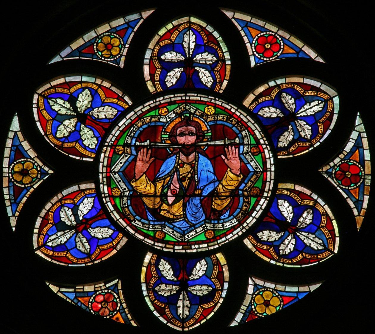 Raam w205 met Christus van het Laatste Oordeel door French School