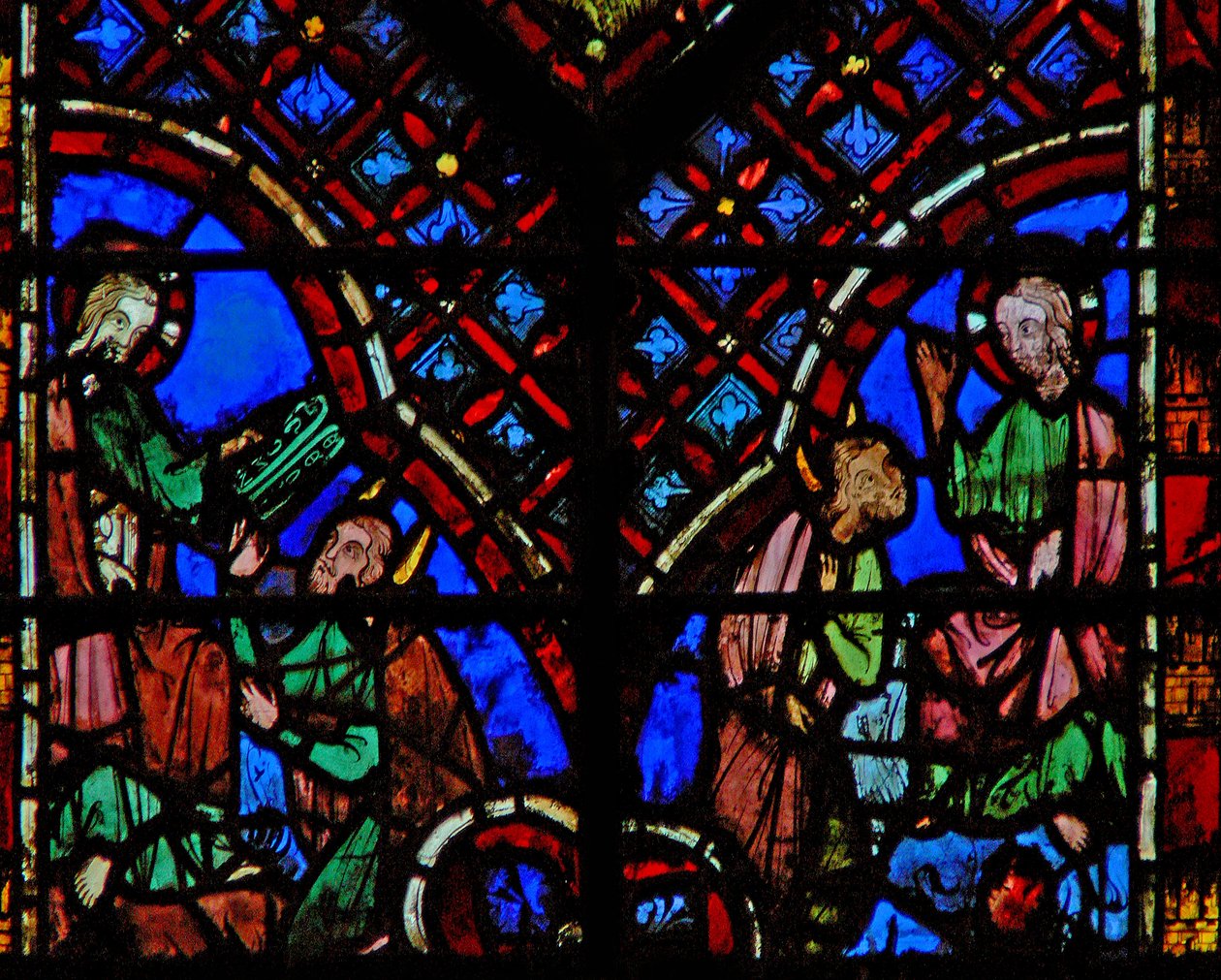 God geeft Mozes de tafelen van de wet door French School
