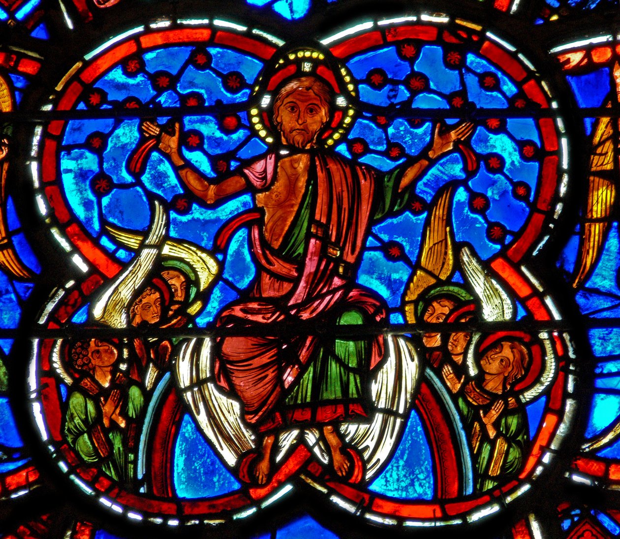 Raam w4 met Christus bij het Laatste Oordeel door French School