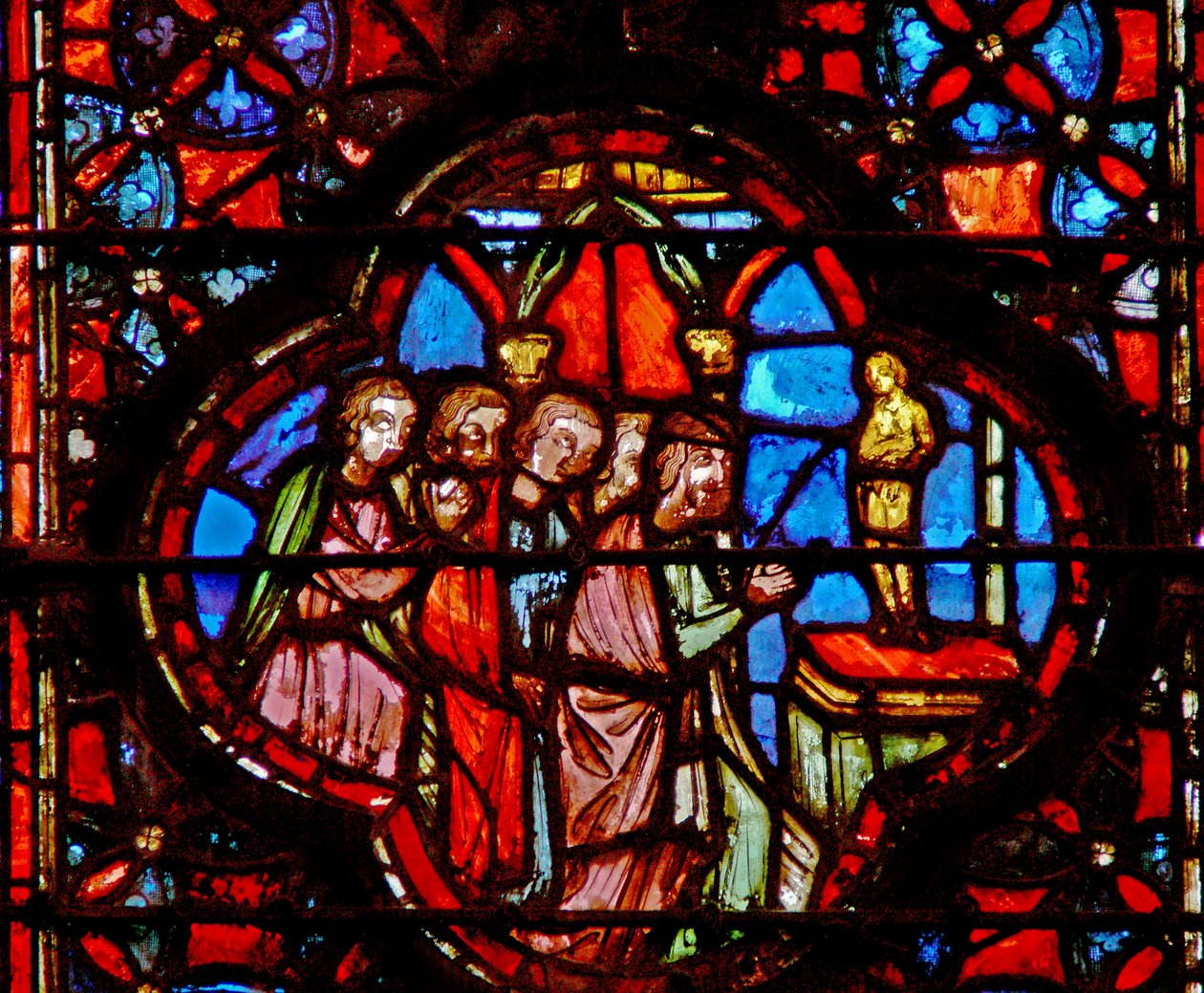 Raam w4 de Afgoderij van de Joden Deut XII & XIII door French School