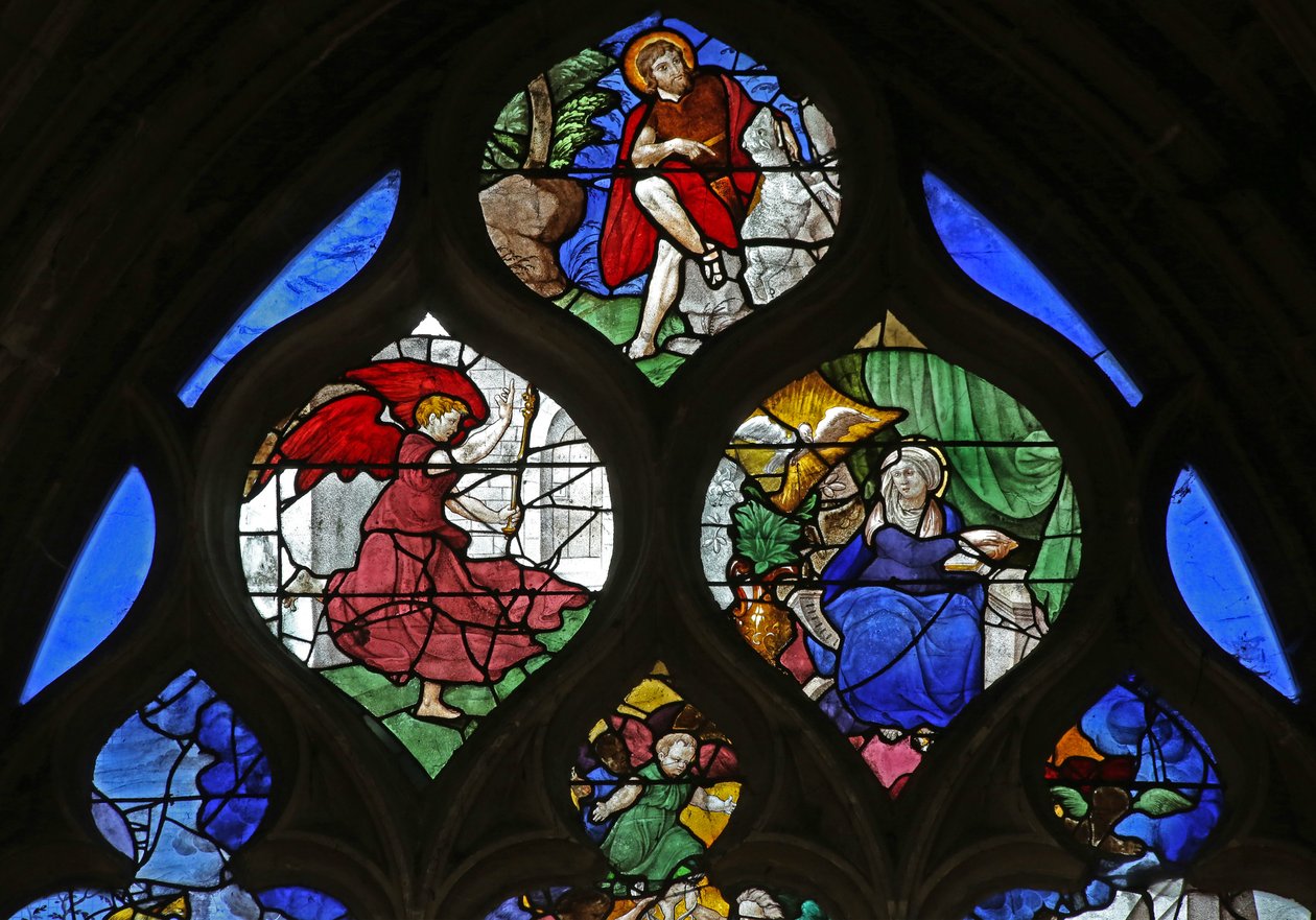 St. Johannes de Doper; de annunciatie door French School
