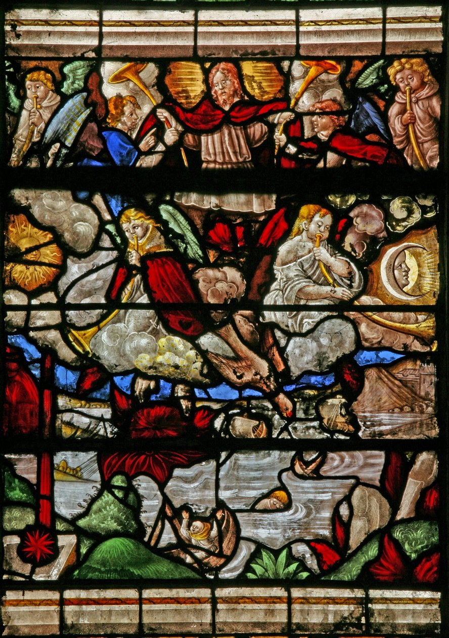 Raam w9 met het Laatste Oordeel - naar Albrecht Dürer door French School
