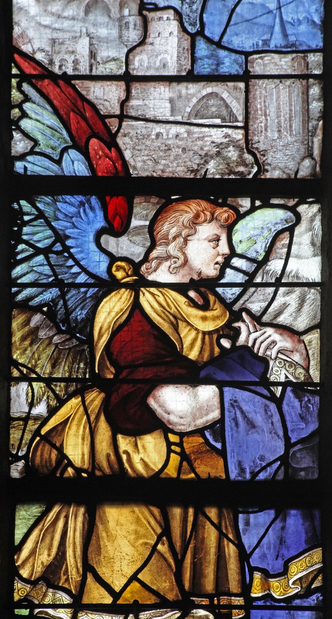 Raam w9 met de engel die Christus
