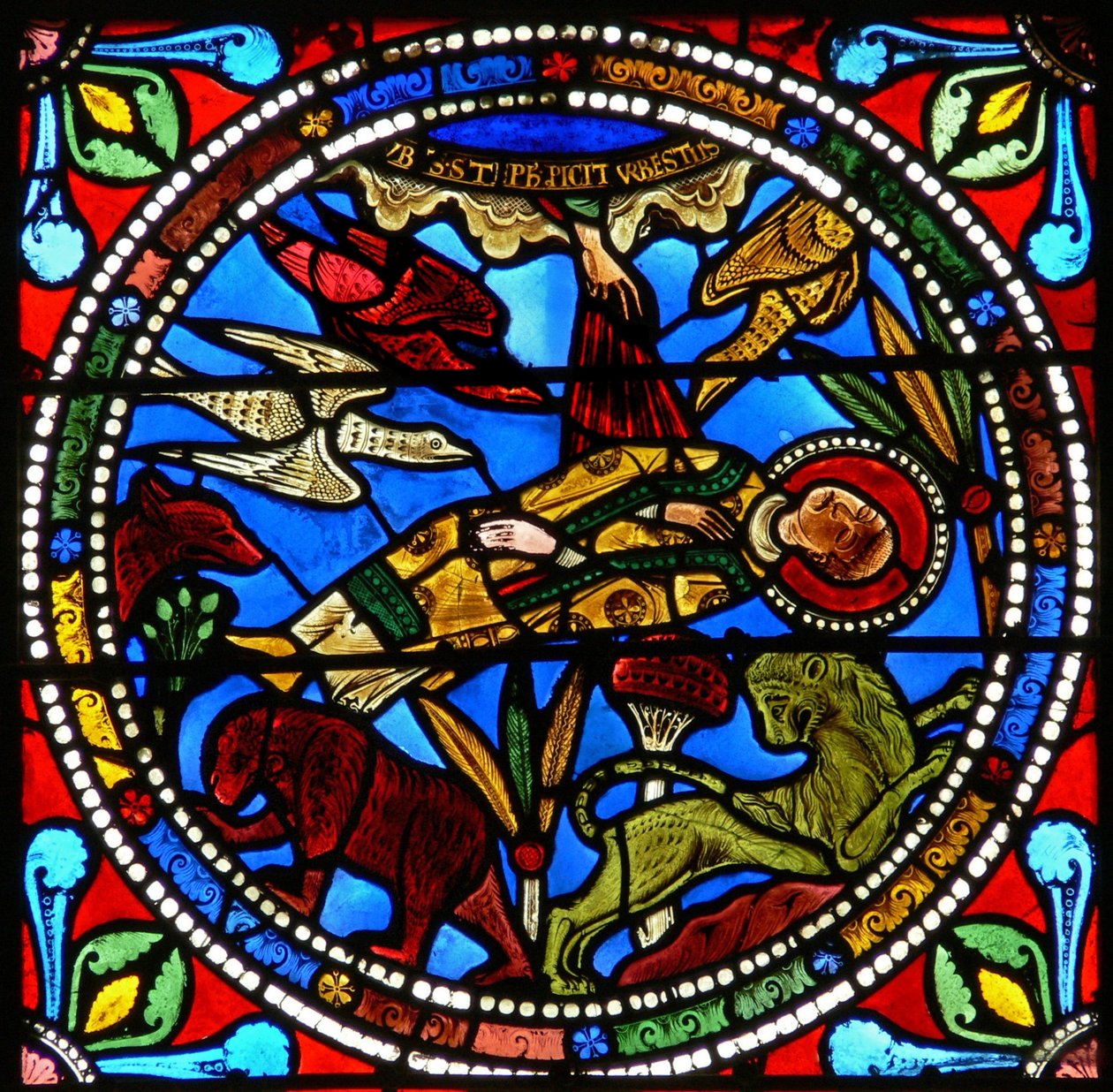 Raam wXVII met het dode lichaam van St. Stefanus dat aan de dieren ...