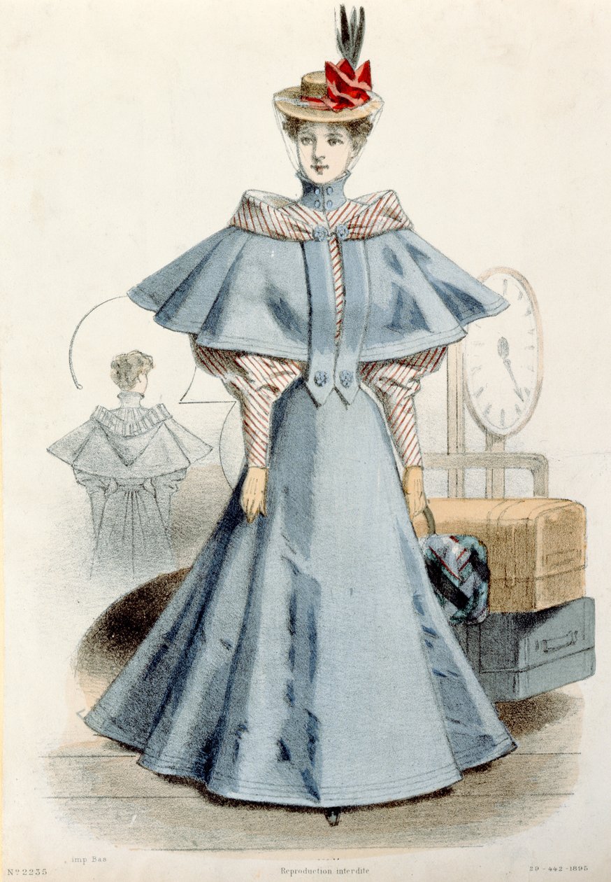 Vrouw in reiskleding, uit Le Coquet, 1895 door French School