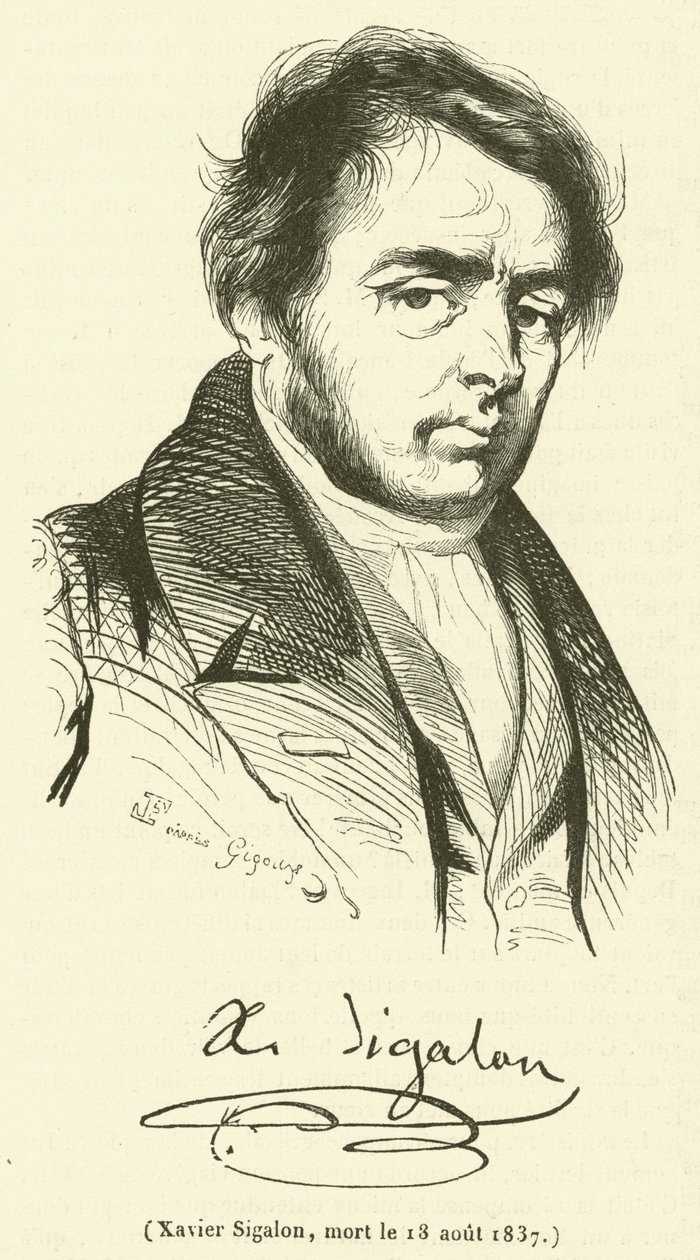 Xavier Sigalon, overleden 18 augustus 1837 (gravure) door French School