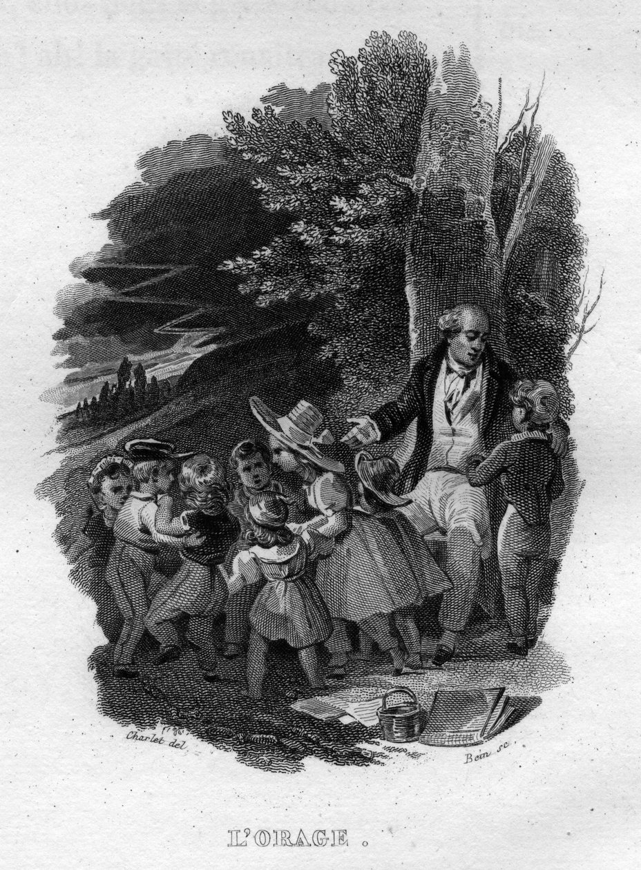 De storm Chanson de Beranger in "Works Completes" (1834) door Pierre Jean de Beranger (1780-1857), Franse dichter en songwriter. door French School