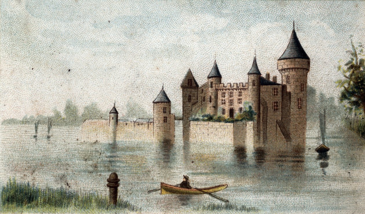 Uitzicht op het Château de la Brède (Gironde) door French School
