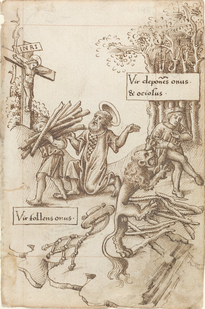 "Help hem die zijn last opneemt, niet hem die hem neerlegt" door French early 16th Century