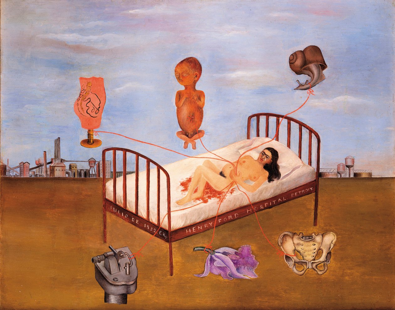 Henry Ford Ziekenhuis door Frida Kahlo