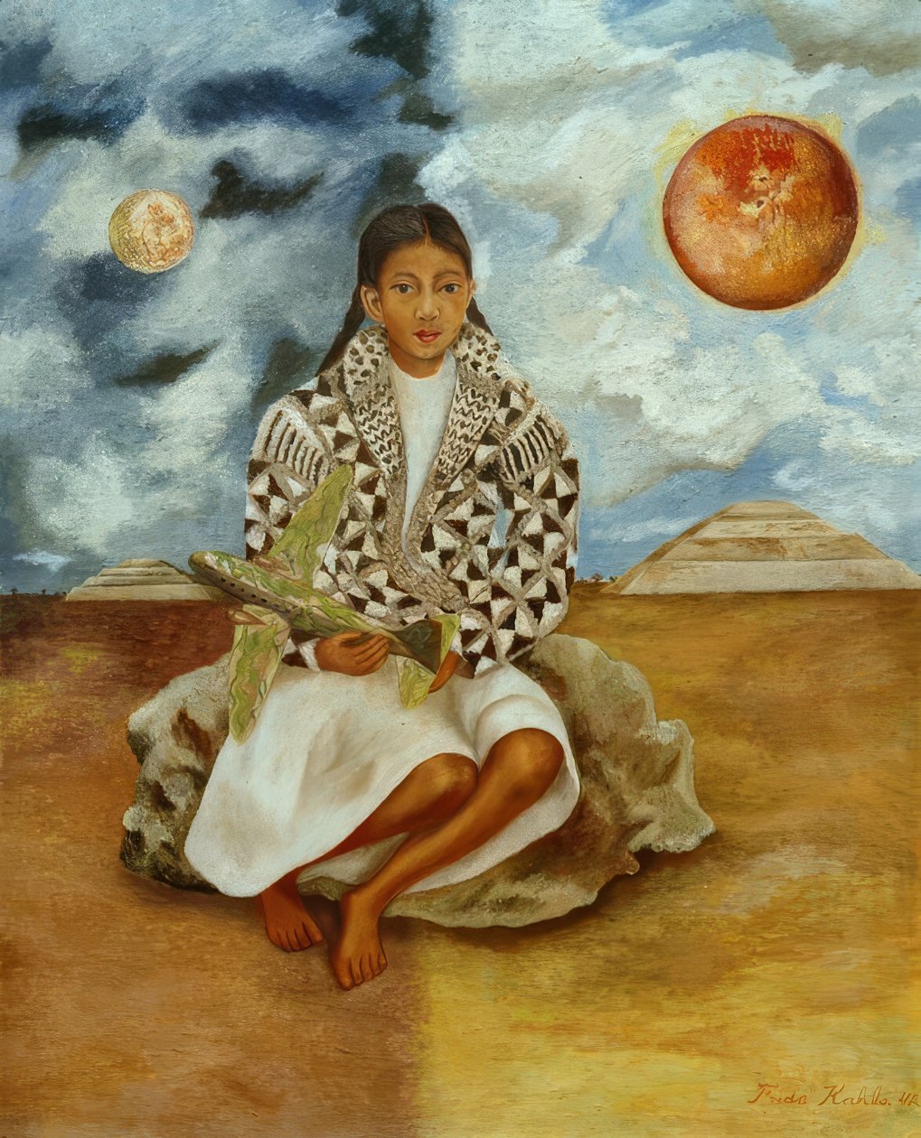 Portret van Lucha Maria, een meisje uit Tehuacan door Frida Kahlo