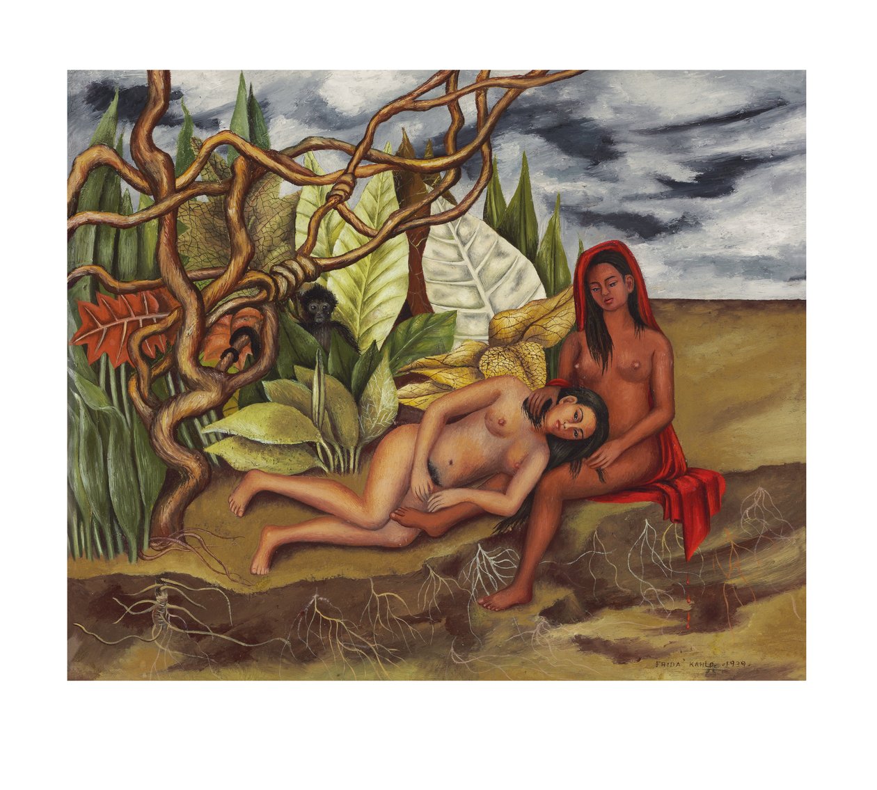 Het land zelf of Twee naakt in de jungle door Frida Kahlo