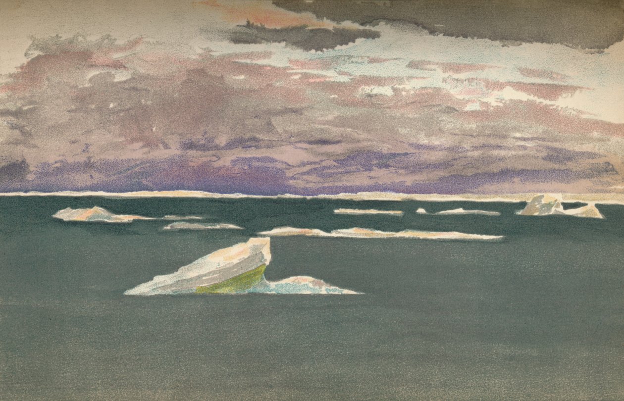 Aan de rand van het ijs - Opkomende storm, 14 september 1893, 1897 door Fridtjof Nansen