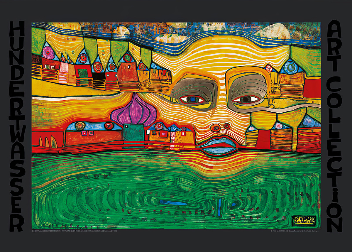 Irinaland boven de Balkan door Friedensreich Hundertwasser