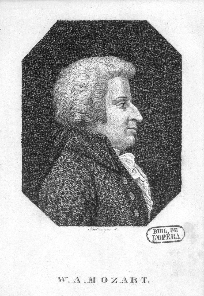 Wolfgang Amadeus Mozart (1756-91) door Friedrich Wilhelm Bollinger