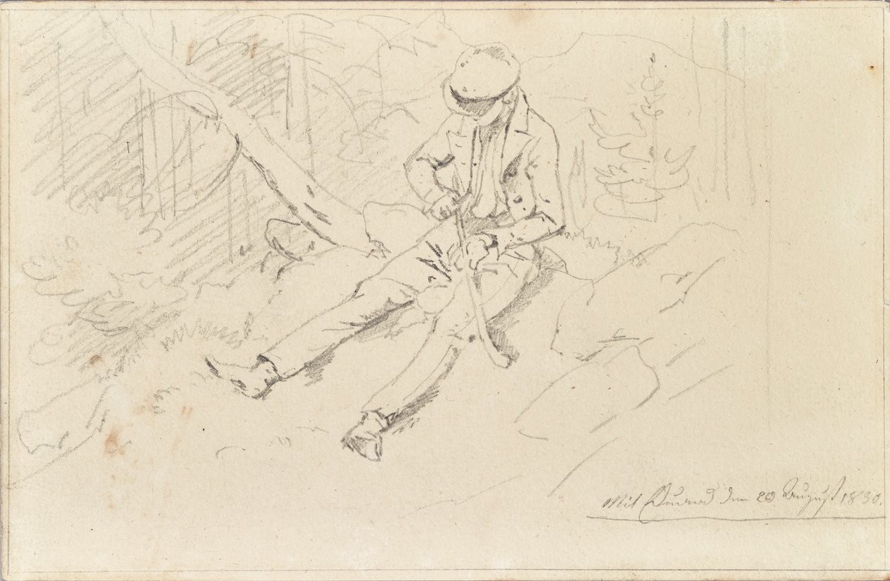 Jongeling met pet door Friedrich August Mathias Gauermann
