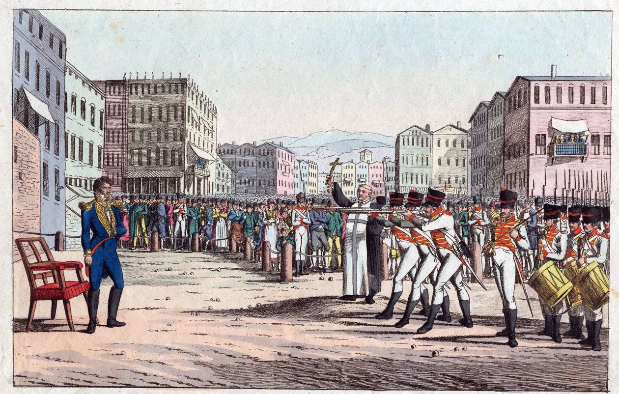 Executie van Joachim Murat door vuurpeloton in Pizzo Calabro, 13 oktober door Friedrich Campe