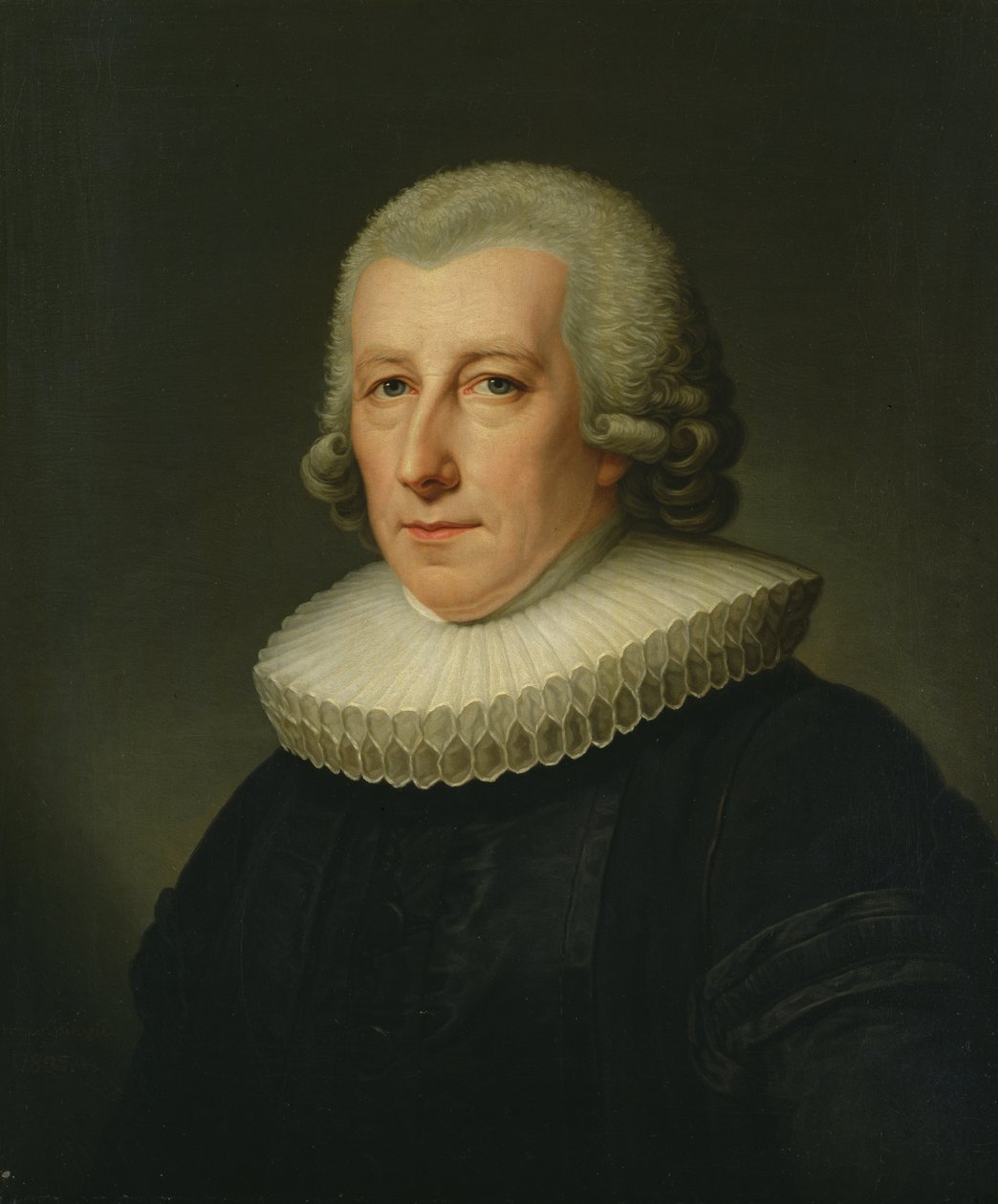 Portret van Pastor Johann Bernhard Klefeker door Friedrich Carl Groger