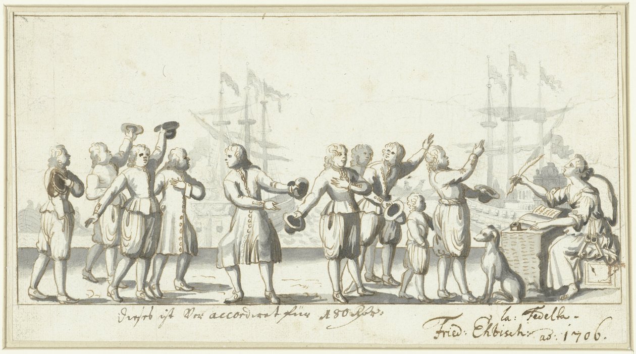 Zinnebeeld op de vredesonderhandelingen in 1706 door Friedrich Ebisch
