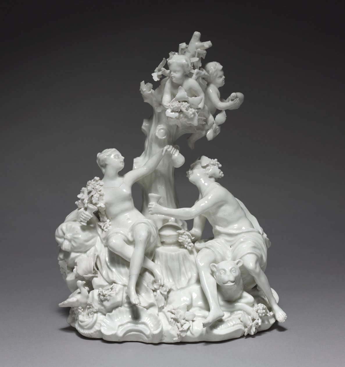 Bacchus en Venus, fabrikant Tournay Fabriek, België, ca. 1755 door Friedrich Elias I Meyer