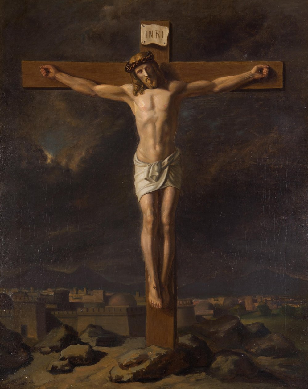 Crucifixus in landschap door Friedrich Hasslwander