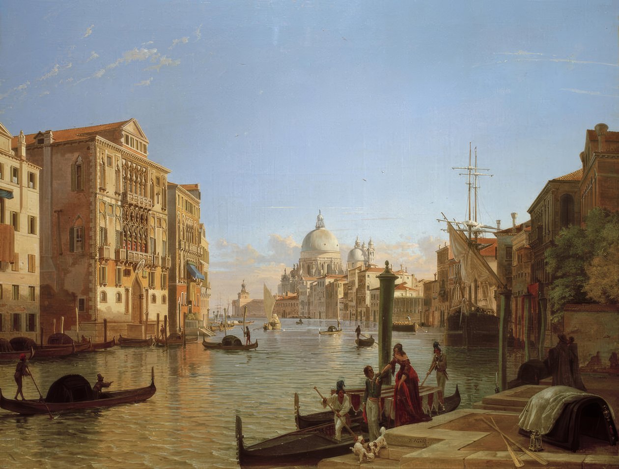 Canal Grande mit Palazzo Cavallo- Franchetti, Santa Maria d door Friedrich Nerly