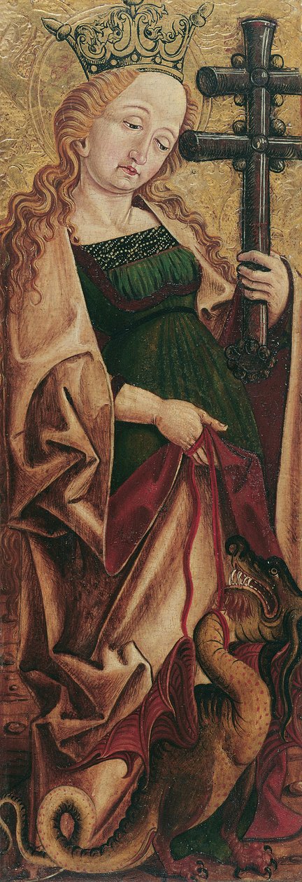 Heilige Margaretha (binnenzijde) en Heilige Pantaleon (buitenzijde) door Friedrich Pacher (Umkreis)