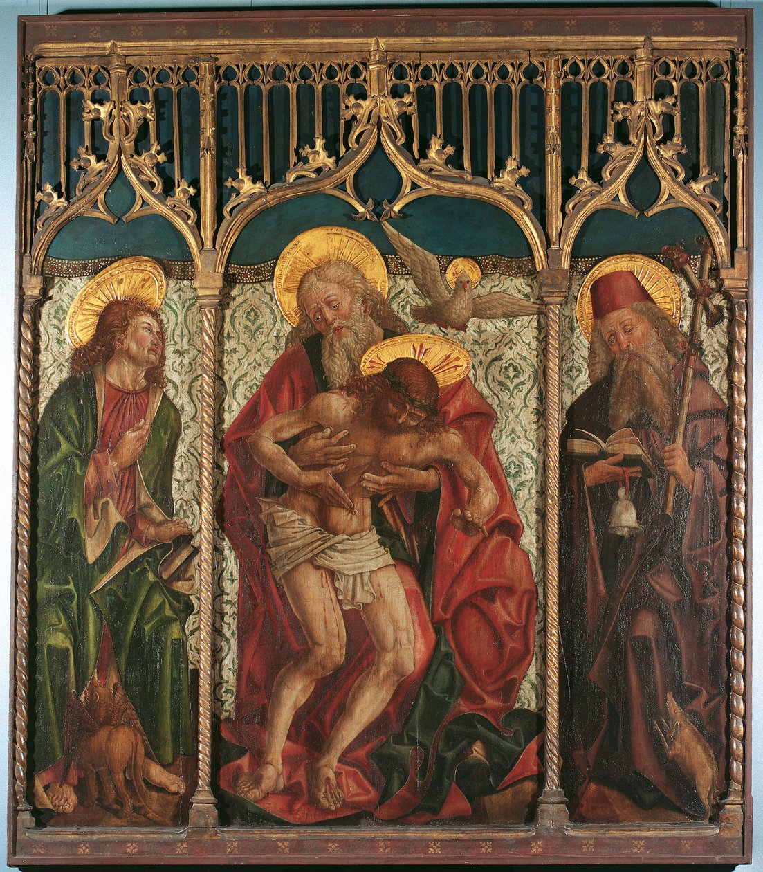 Heilige Drievuldigheid tussen de heiligen Marcus en Antonius Eremita door Friedrich Pacher