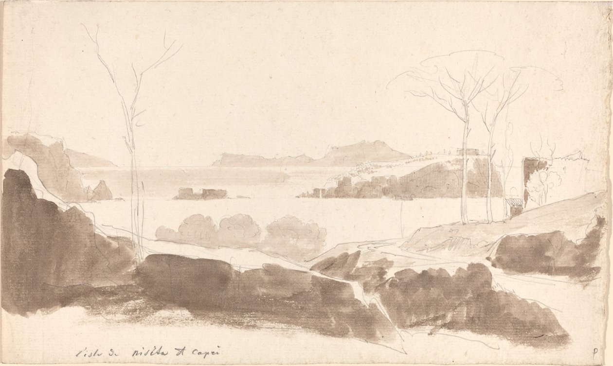 Uitzicht op de Eilanden Nisida en Capri door Friedrich Salathé