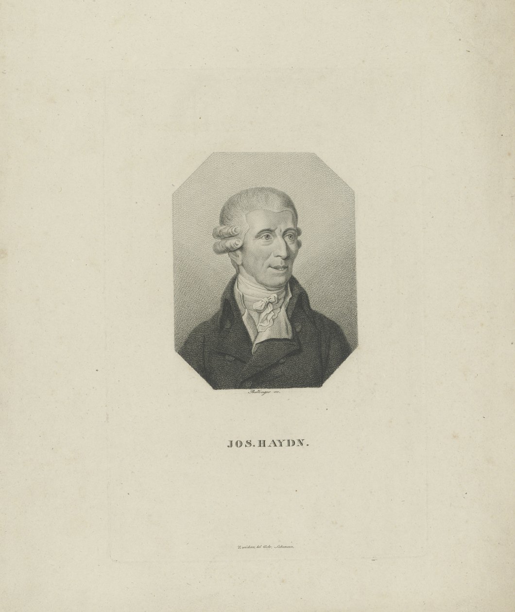 Portret van de componist Joseph Haydn 1732-1809, 1818 door Friedrich Wilhelm Bollinger