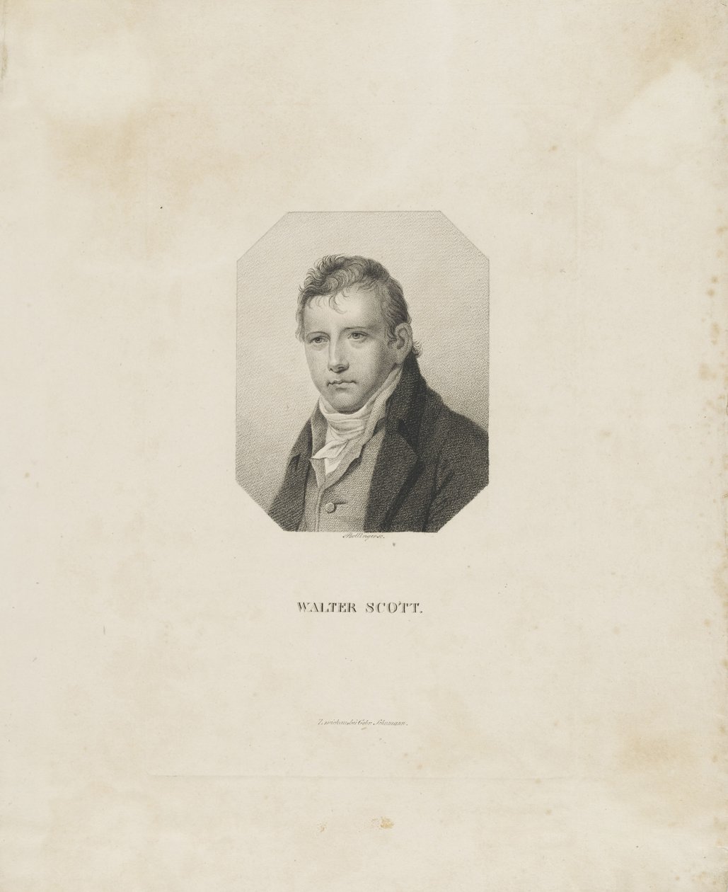 Portret van de historische romanschrijver en dichter Sir Walter Scott 1771-1832, ca. 1825 door Friedrich Wilhelm Bollinger