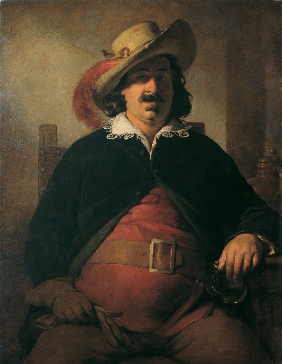 De landschapsschilder Ignaz Raffalt als Falstaff door Friedrich von Amerling