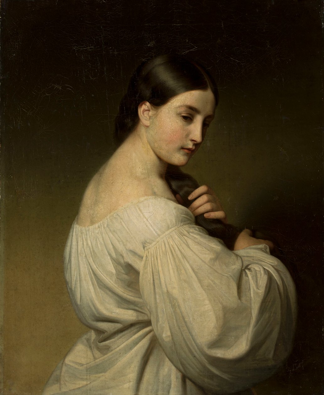 Portret van een jonge vrouw door Friedrich von Amerling