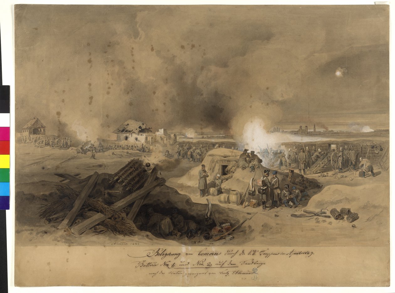 Belegering van Komorn door de k.k. troepen in april 1849 door Fritz L