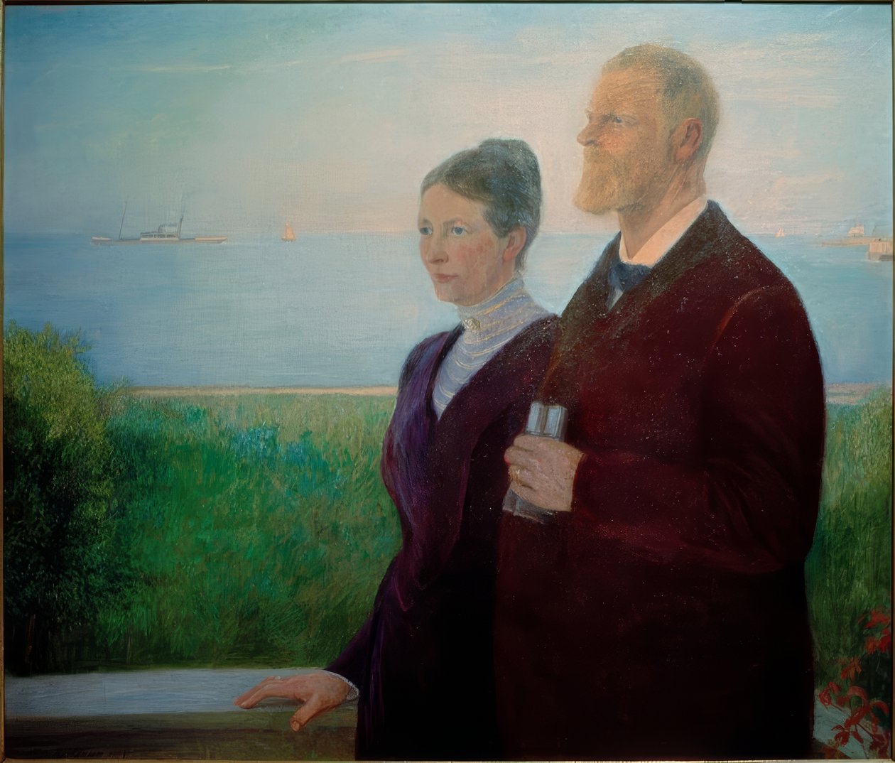 Dubbelportret (Woermann) door Fritz Mackensen