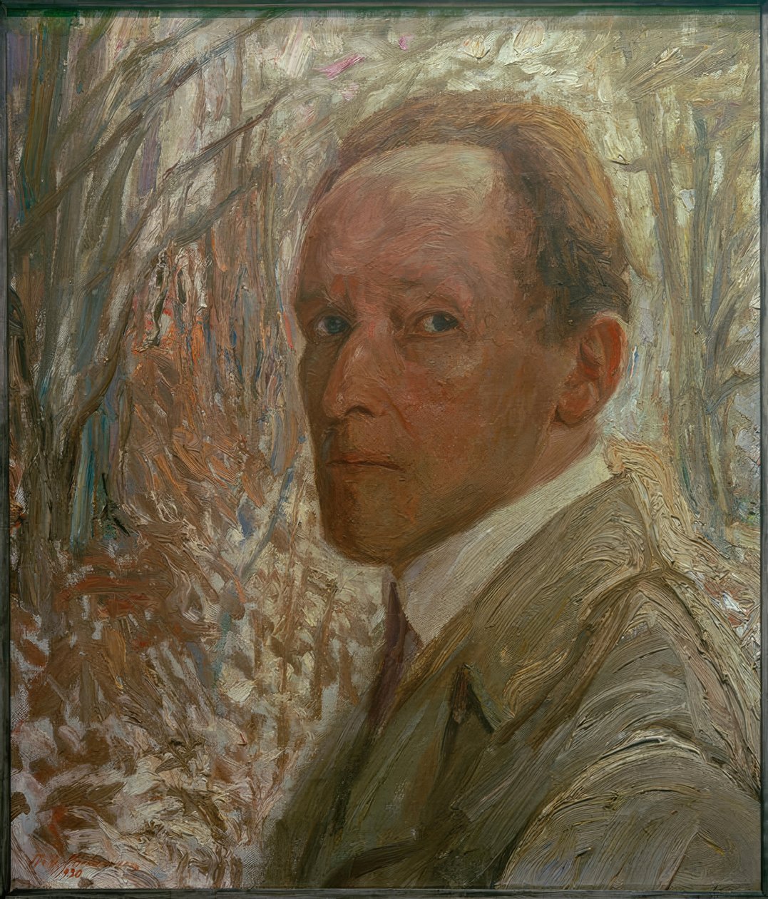 Zelfportret voor bomen door Fritz Mackensen