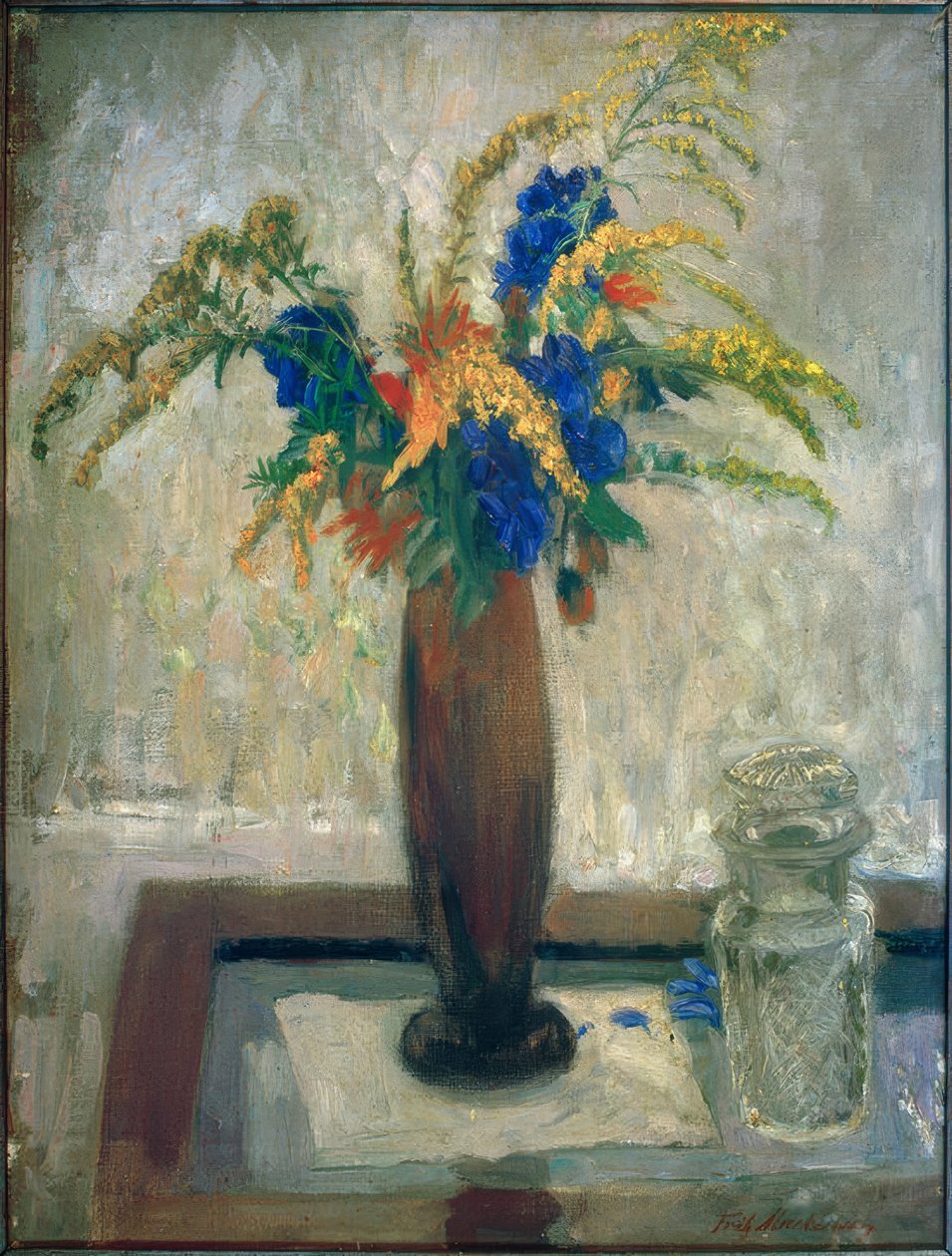 Stilleven met een boeket weidebloemen door Fritz Mackensen