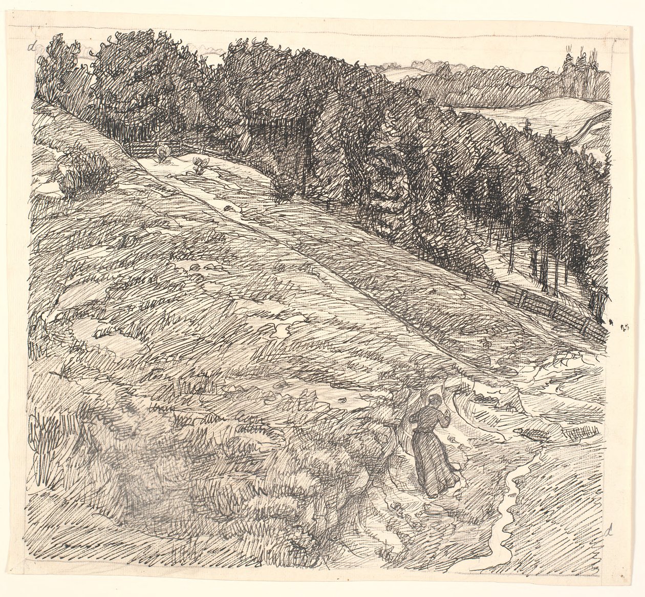 De moeder begon haar wandeling door Fritz Syberg