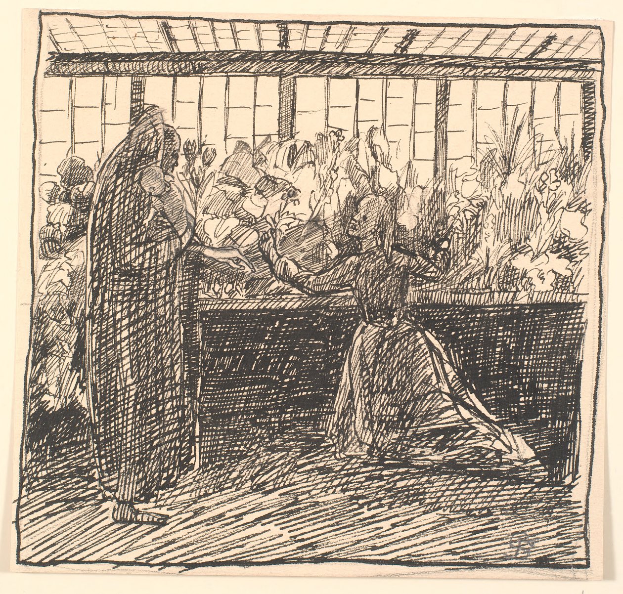 De moeder en de dood in de kas van de dood door Fritz Syberg