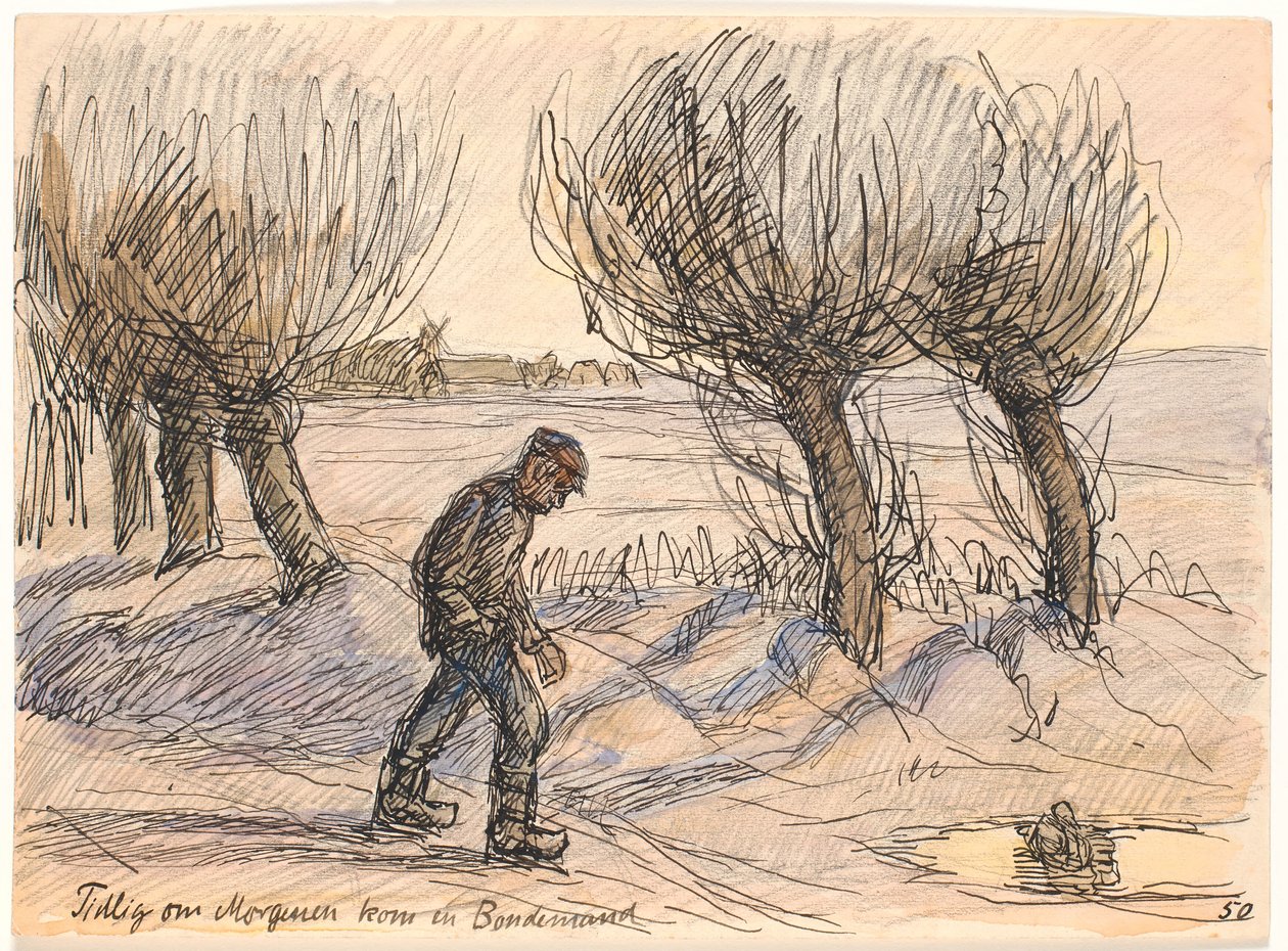 Vroeg in de ochtend kwam een boer door Fritz Syberg